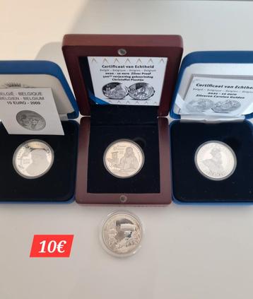 Lot 10 euro zilver, Belgisch bewijs, Postzegels en Munten, Munten | Europa | Euromunten, Ophalen of Verzenden, België, 10 euro
