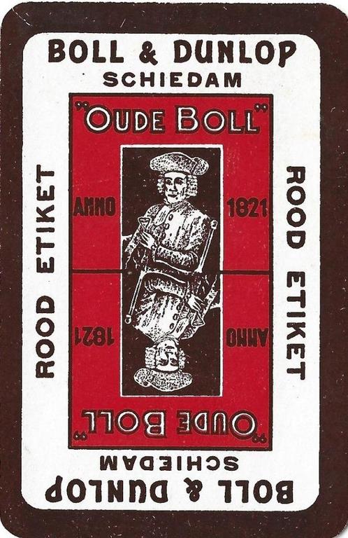 Joker met "OUDE BOLL" Jenever / Distilleerderij reclame, Verzamelen, Speelkaarten, Jokers en Kwartetten, Zo goed als nieuw, Joker(s)