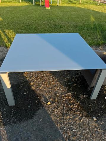 Table de jardin en verre T&T Design, Enlèvement, Utilisé, Carré, Aluminium