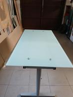 Bureau met glazen blad, 160 cm x 80 cm, ikea galant perfectl, Huis en Inrichting, Zo goed als nieuw, Ophalen, Bureau