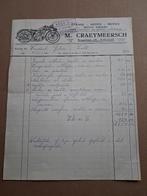 oude factuur MOTO SAROLEA  jaar 1951  wingene, Motoren, Ophalen of Verzenden, Gebruikt