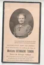 Décès Germaine TONON Gilbart Carnières 1899 Anderlues 1947, Envoi, Image pieuse