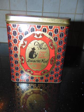 Vintage blik Zwarte kat beschikbaar voor biedingen