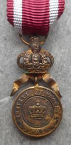 MEDAILLE D'OR DE L'ORDRE DE LA COURONNE - MINIATURE + ECRIN, Verzenden, Landmacht, Lintje, Medaille of Wings
