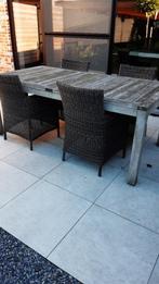 Tuinstel met bank en 4 stoelen, Tuin en Terras, Tuinsets en Loungesets, Tuinset, 6 zitplaatsen, Teakhout, Gebruikt