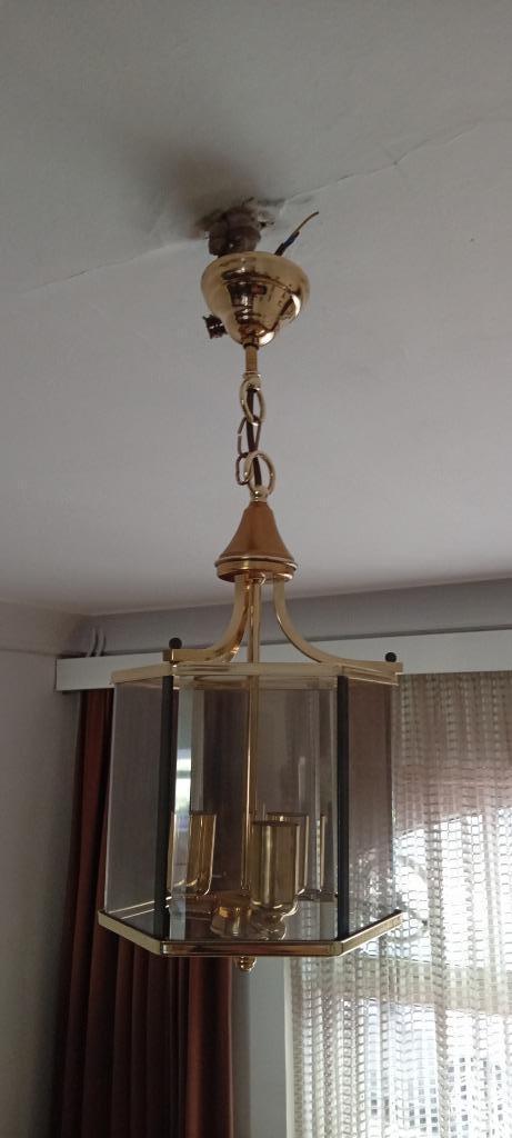 suspensie, Huis en Inrichting, Lampen | Hanglampen, Gebruikt, 50 tot 75 cm, Glas, Metaal, Ophalen