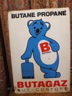 Vintage BUTAGAZ reclame bord, Reclamebord, Gebruikt, Ophalen of Verzenden