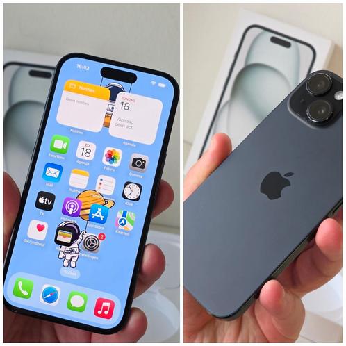 IPHONE 15 128GB ZWART + DOOS, Telecommunicatie, Mobiele telefoons | Apple iPhone, Zo goed als nieuw, Ophalen