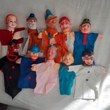 Retro handpoppen poppenkastpoppen (E) beschikbaar voor biedingen