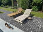 Houten ligbedden - 2 stuks, Jardin & Terrasse, Chaises longues, Enlèvement, Utilisé, Bois, Réglable