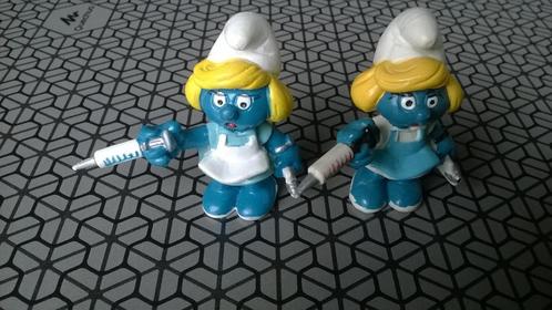 Verpleegstersmurfin (2 veschillende versies) 2.0139, Verzamelen, Smurfen, Gebruikt, Poppetje, Figuurtje of Knuffel, Smurfin, Ophalen of Verzenden