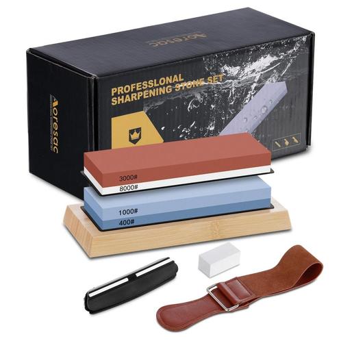 Messen slijpsteen set | Incl. Lederen Riem en Afvlaksteen, Hobby en Vrije tijd, Overige Hobby en Vrije tijd