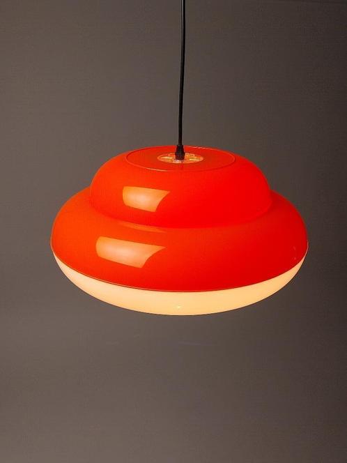 Space Age Hanglamp uit Denemarken, Huis en Inrichting, Lampen | Hanglampen, Gebruikt, Minder dan 50 cm, Kunststof, Ophalen of Verzenden