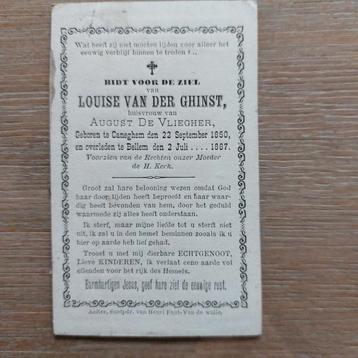 Bidprentje Kanegem - Bellem 1850 - 1887 beschikbaar voor biedingen