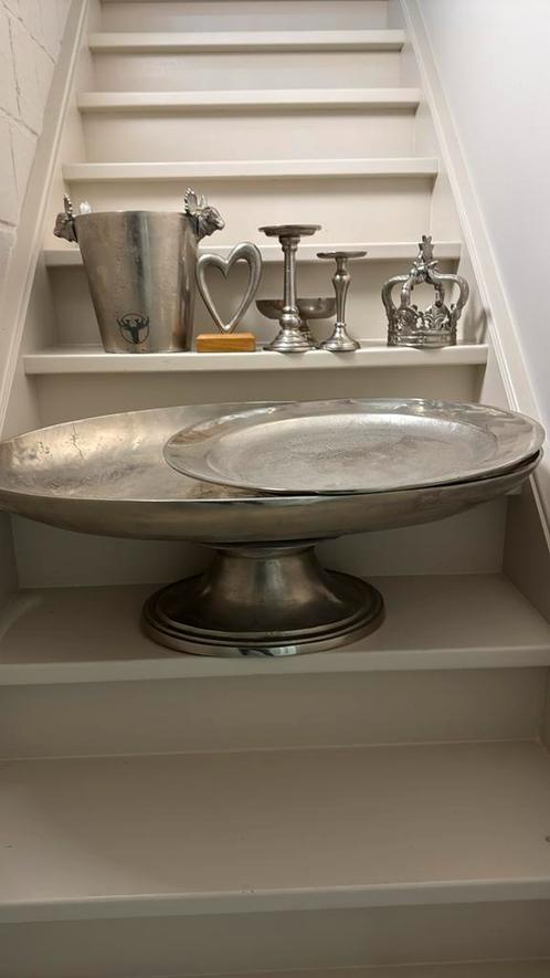 Set ( 8 st ) ruw alu/nickel ) decoratieve accessoires, Huis en Inrichting, Woonaccessoires | Etagères, Zo goed als nieuw, Ophalen