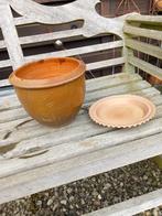 Plantenpot en onderschaal in aardewerk, vorstbestendig, Ophalen, Gebruikt, Aardewerk, Tuin
