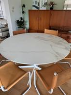 Ronde eettafel met keramisch blad, Huis en Inrichting, Tafels | Eettafels, Ophalen, 100 tot 150 cm, Rond, Zo goed als nieuw