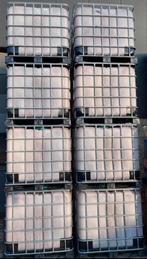 IBC containers op plastic pallet, 1000L, Kunststof, Gebruikt, Met kraantje, 150 liter of meer