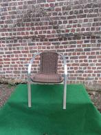 Polyrotan stapelbare terrasstoelen bruin, Ophalen, Gebruikt