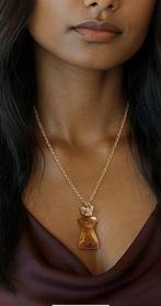 Schiaparelli “Botticelliana” parfumhanger / met ketting, Ophalen of Verzenden, Zo goed als nieuw, Goud, Overige materialen