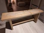 bankje - teak houten greywash, Huis en Inrichting, Tafels | Sidetables, Ophalen, 50 tot 100 cm, Teakhout, Zo goed als nieuw