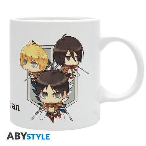 Attack On Titan - Mug - 320 ml - Chibi Trio (Released: 2022), Collections, Jouets miniatures, Neuf, Envoi