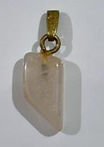 Beige/roze hangertje met goudkleurige afwerking, Bijoux, Sacs & Beauté, Colliers, Enlèvement ou Envoi, Beige, Avec pendentif, Comme neuf