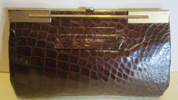 Art deco vintage krokodillenleren avondtas, grote clucth 212 beschikbaar voor biedingen