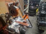 Grote afkortzaag met onderstel aeg  met laserlijn, Doe-het-zelf en Bouw, Gereedschap | Zaagmachines, Ophalen, Zo goed als nieuw