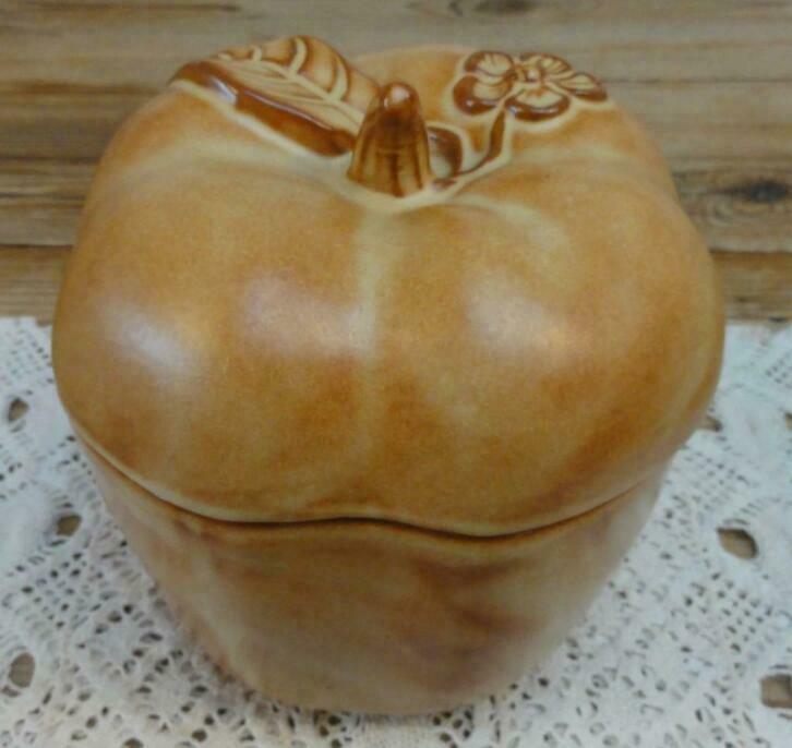 Keramiek appel pot met deksel, Antiek en Kunst, Curiosa en Brocante, Ophalen of Verzenden