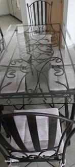 table en fer forgé,180-90  avec 6chaises, Enlèvement, Comme neuf