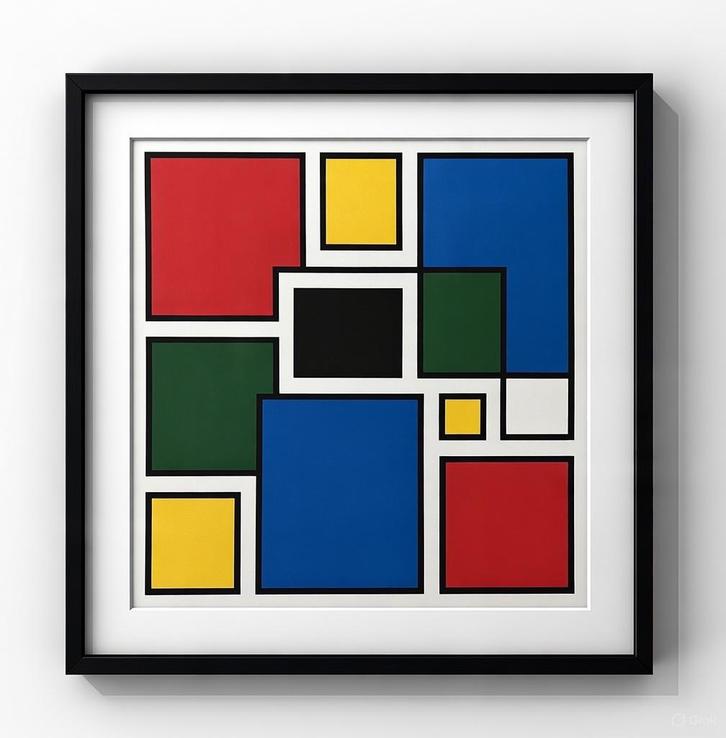 Kleurensymfonie in Abstracie (Abstract Geometric), Antiquités & Art, Art | Peinture | Abstraite, Enlèvement ou Envoi