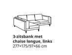 Ikea nockeby 3-zitsbank met chaise longue, Huis en Inrichting, Ophalen, Gebruikt, Driepersoons