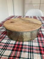 Opbergdoos metaal met houten deksel, Enlèvement, Neuf, Rond, Balance