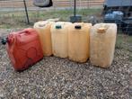 4x 25ltr 1x 20ltr benzine/mazout kannen samen, Divers, Enlèvement, Utilisé