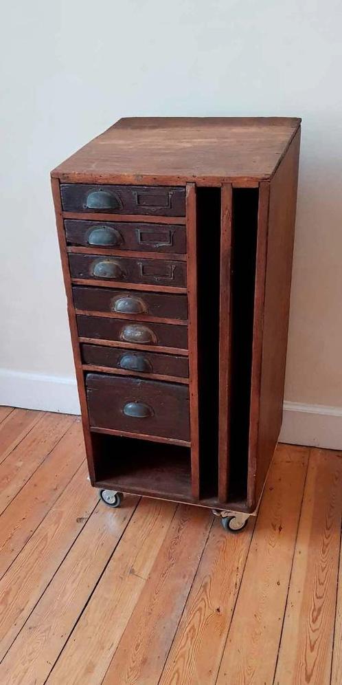 Vintage - Industriële ladekast - drukkers kast - LOFT deco, Antiek en Kunst, Antiek | Meubels | Kasten, Ophalen of Verzenden