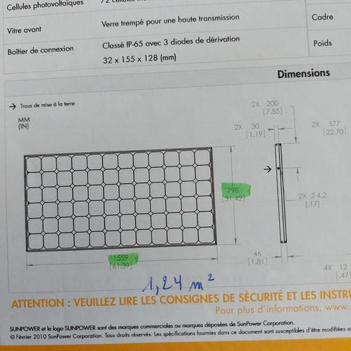 Panneaux photovoltaiques, Doe-het-zelf en Bouw, Zonnepanelen en Toebehoren, Zo goed als nieuw, Paneel, Ophalen