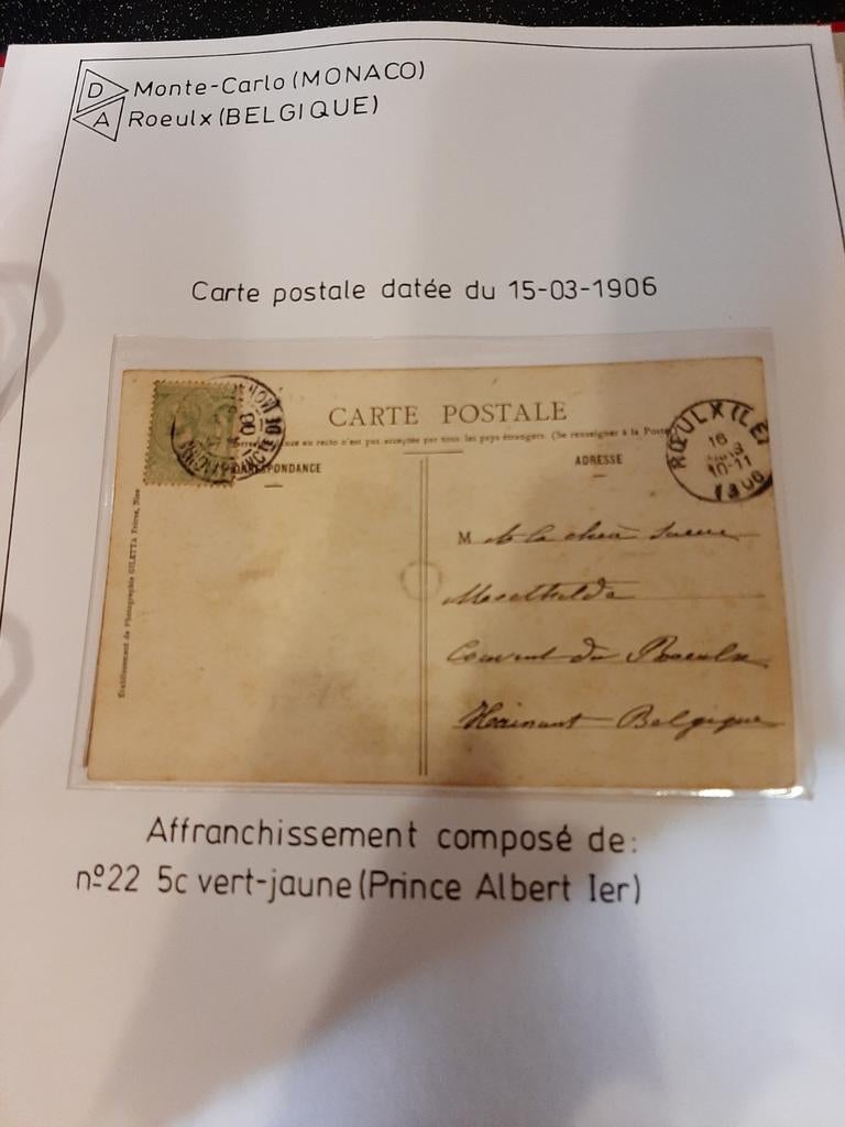 Lot de cartes postales de Monaco 1906, Enlèvement ou Envoi