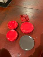 Set rode en bruine borden, Bord(en), Keramiek, Overige stijlen, Gebruikt