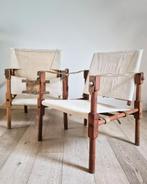 2X Vintage Safari Stoelen, Mid Century Design Scandinavian Kaare Kint Arne Norell, Gebruikt, Twee, Overige kleuren
