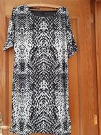 JBC - Print zwart/grijze jurk - maat 38 - korte mouw, Maat 38/40 (M), Verzenden, Zo goed als nieuw, Knielengte