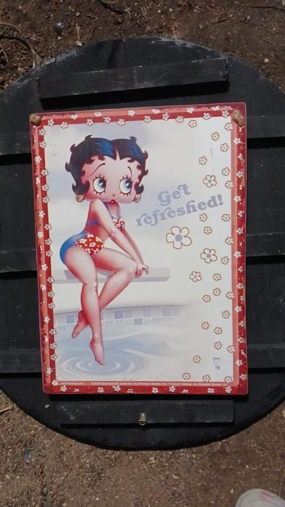 plaque murale Betty boop en bois d albesia 40x30 cm 2 modèle, Antiek en Kunst, Antiek | Spiegels, Ophalen of Verzenden