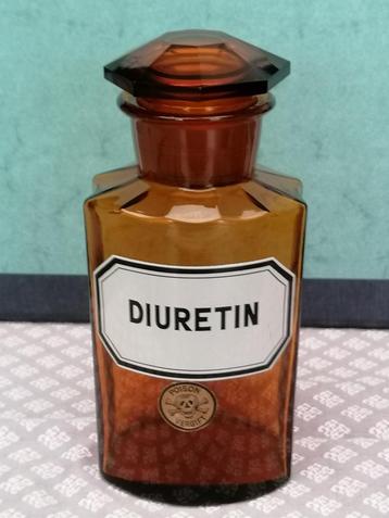 Antieke apotheekbokaal Amberglas Art Deco invloed TOPstaat beschikbaar voor biedingen