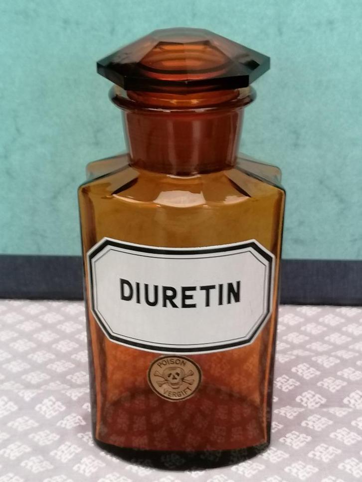 Antieke apotheekbokaal Amberglas Art Deco invloed TOPstaat, Antiek en Kunst, Curiosa en Brocante, Ophalen of Verzenden