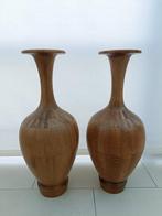 Vintage set zeldzaam Midcentury Art Vaas in Hardhout van Mau, Ophalen, Huis en Inrichting