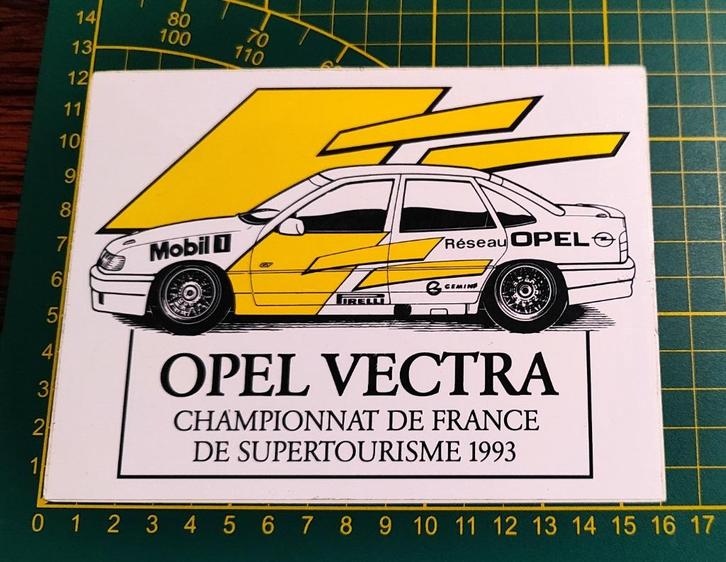 Sticker Opel Vectra Championnat de France 1993 (Zeldzaam!), Collections, Autocollants, Enlèvement ou Envoi