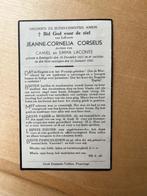 Rouwkaart J. Corselis  Reningelst 1921 + 1942, Carte de condoléances, Envoi