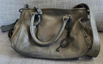 Petit sac en cuir véritable gris souris Aunts & Uncles., Enlèvement ou Envoi, Comme neuf, Gris, Sac à main