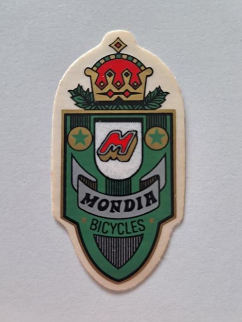 Vintage Sticker - Mondia Bicycles - Mooie staat, Verzamelen, Stickers, Zo goed als nieuw, Merk, Ophalen of Verzenden
