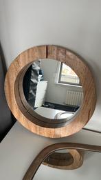 Ronde spiegel mangohout, Huis en Inrichting, Ophalen, Zo goed als nieuw